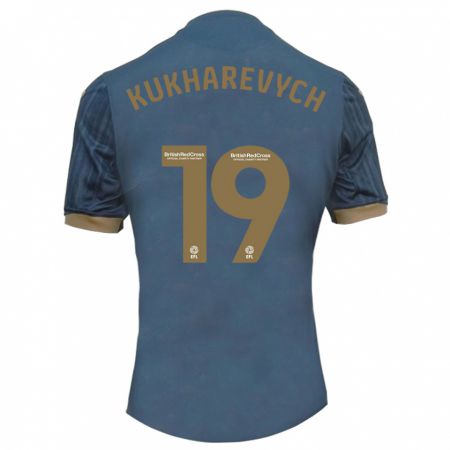 Kandiny Bambino Maglia Mykola Kukharevych #19 Verde Acqua Scuro Kit Gara Away 2023/24 Maglietta