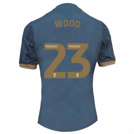 Kandiny Kinder Nathan Wood #23 Dunkles Blaugrün Auswärtstrikot Trikot 2023/24 T-Shirt Österreich