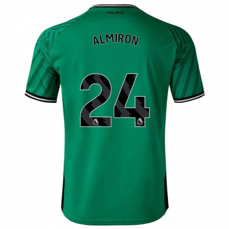 Kandiny Bambino Maglia Miguel Almirón #24 Verde Kit Gara Away 2023/24 Maglietta