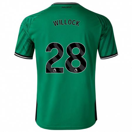 Kandiny Bambino Maglia Joe Willock #28 Verde Kit Gara Away 2023/24 Maglietta