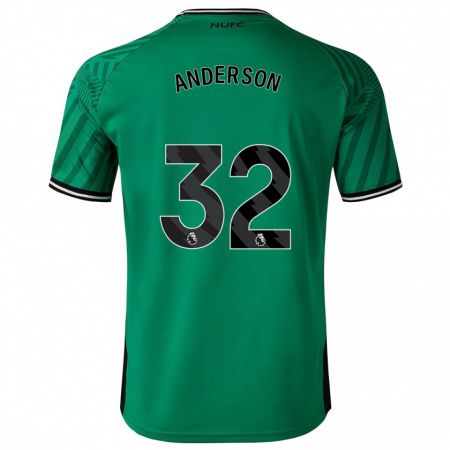 Kandiny Bambino Maglia Elliot Anderson #32 Verde Kit Gara Away 2023/24 Maglietta