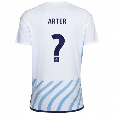 Kandiny Bambino Maglia Harry Arter #0 Bianco Blu Kit Gara Away 2023/24 Maglietta