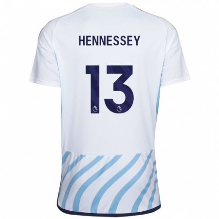 Kandiny Kinderen Wayne Hennessey #13 Wit Blauw Uitshirt Uittenue 2023/24 T-Shirt België