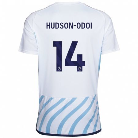 Kandiny Niño Camiseta Callum Hudson-Odoi #14 Blanco Azul 2ª Equipación 2023/24 La Camisa