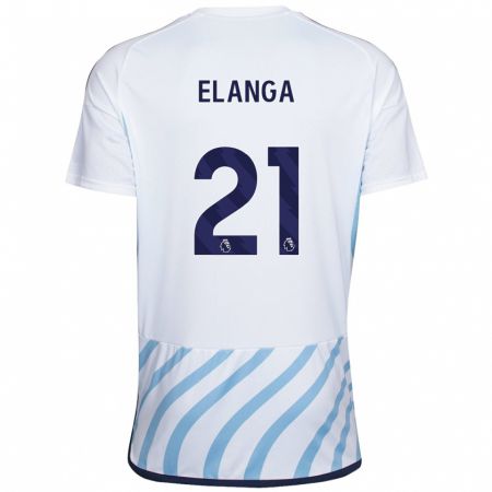 Kandiny Bambino Maglia Anthony Elanga #21 Bianco Blu Kit Gara Away 2023/24 Maglietta