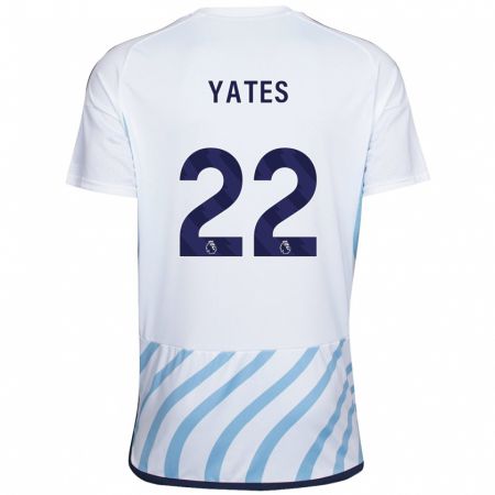 Kandiny Bambino Maglia Ryan Yates #22 Bianco Blu Kit Gara Away 2023/24 Maglietta