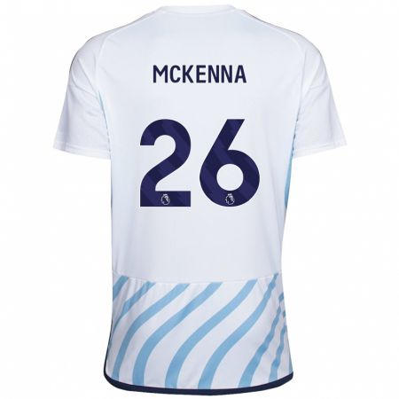 Kandiny Kinder Scott Mckenna #26 Weiß Blau Auswärtstrikot Trikot 2023/24 T-Shirt Österreich