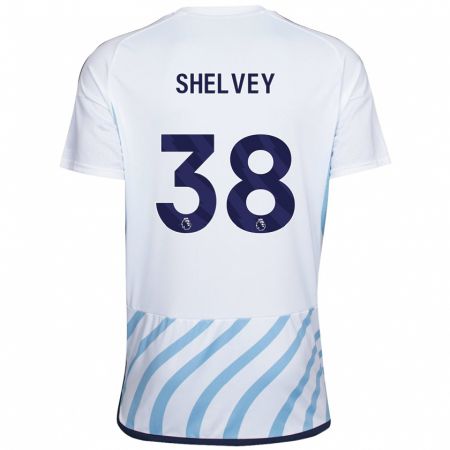 Kandiny Bambino Maglia George Shelvey #38 Bianco Blu Kit Gara Away 2023/24 Maglietta