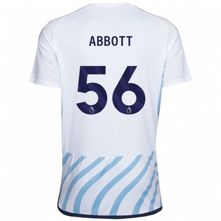 Kandiny Bambino Maglia Zach Abbott #56 Bianco Blu Kit Gara Away 2023/24 Maglietta