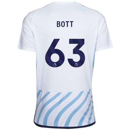 Kandiny Niño Camiseta Aaron Bott #63 Blanco Azul 2ª Equipación 2023/24 La Camisa México