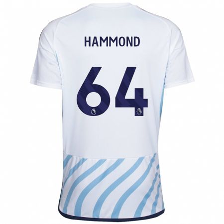 Kandiny Bambino Maglia Ben Hammond #64 Bianco Blu Kit Gara Away 2023/24 Maglietta