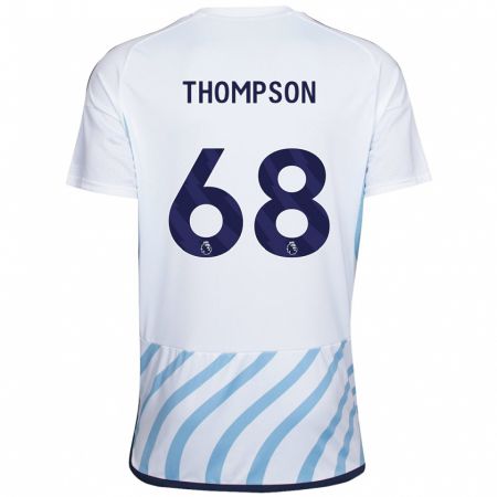 Kandiny Bambino Maglia Jack Thompson #68 Bianco Blu Kit Gara Away 2023/24 Maglietta