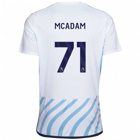 Kandiny Bambino Maglia Kyle Mcadam #71 Bianco Blu Kit Gara Away 2023/24 Maglietta