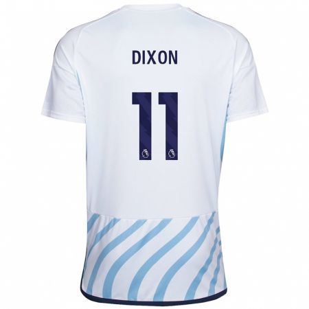 Kandiny Bambino Maglia Chloe Dixon #11 Bianco Blu Kit Gara Away 2023/24 Maglietta