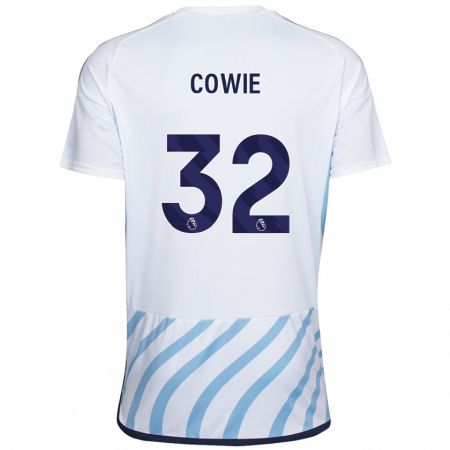 Kandiny Bambino Maglia Abi Cowie #32 Bianco Blu Kit Gara Away 2023/24 Maglietta