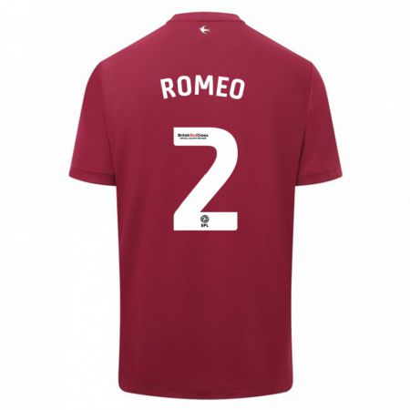 Kandiny Bambino Maglia Mahlon Romeo #2 Rosso Kit Gara Away 2023/24 Maglietta