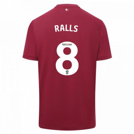 Kandiny Bambino Maglia Joe Ralls #8 Rosso Kit Gara Away 2023/24 Maglietta