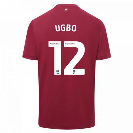 Kandiny Bambino Maglia Iké Ugbo #12 Rosso Kit Gara Away 2023/24 Maglietta