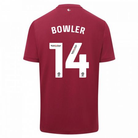 Kandiny Bambino Maglia Josh Bowler #14 Rosso Kit Gara Away 2023/24 Maglietta