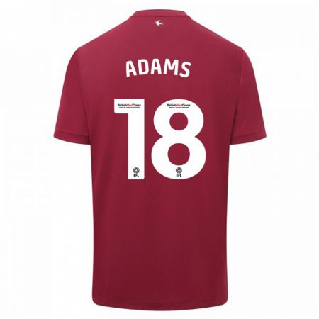 Kandiny Bambino Maglia Ebou Adams #18 Rosso Kit Gara Away 2023/24 Maglietta