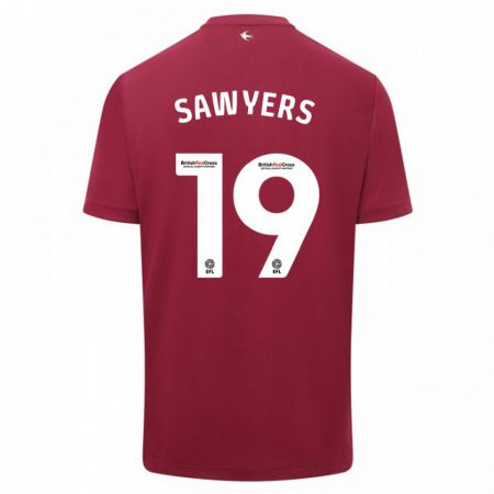 Kandiny Bambino Maglia Romaine Sawyers #19 Rosso Kit Gara Away 2023/24 Maglietta