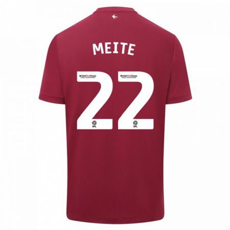 Kandiny Bambino Maglia Yakou Méïté #22 Rosso Kit Gara Away 2023/24 Maglietta