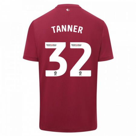 Kandiny Bambino Maglia Ollie Tanner #32 Rosso Kit Gara Away 2023/24 Maglietta