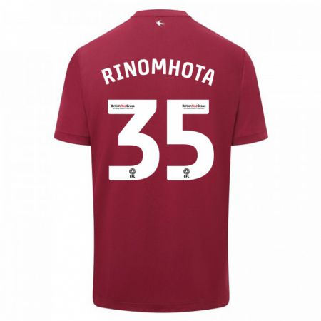 Kandiny Bambino Maglia Andy Rinomhota #35 Rosso Kit Gara Away 2023/24 Maglietta