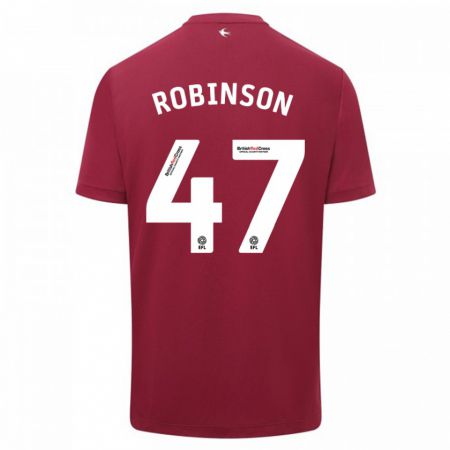 Kandiny Bambino Maglia Callum Robinson #47 Rosso Kit Gara Away 2023/24 Maglietta