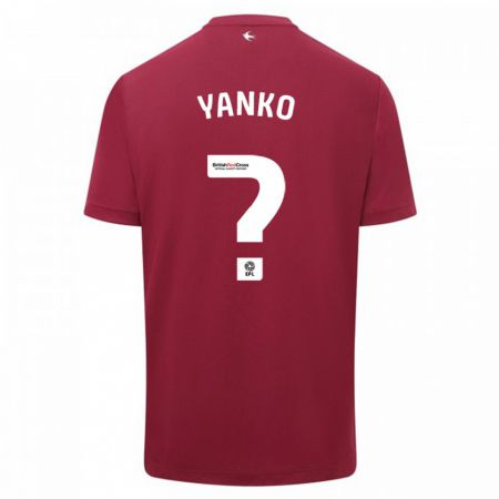 Kandiny Bambino Maglia Nativ Yanko #0 Rosso Kit Gara Away 2023/24 Maglietta