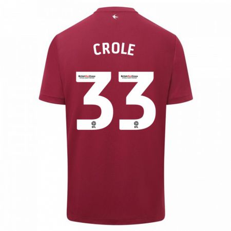 Kandiny Bambino Maglia James Crole #33 Rosso Kit Gara Away 2023/24 Maglietta