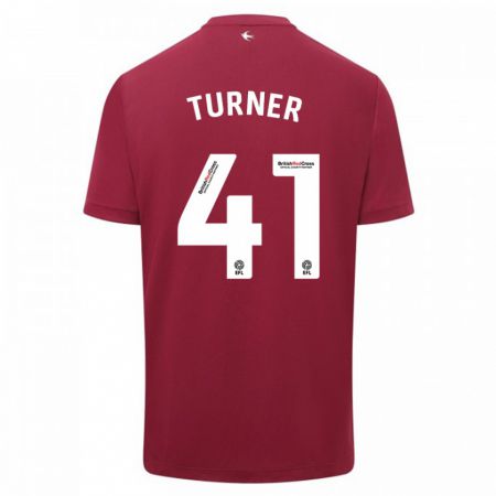 Kandiny Bambino Maglia Matthew Turner #41 Rosso Kit Gara Away 2023/24 Maglietta