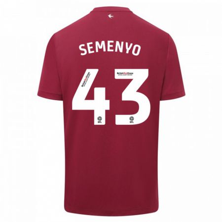 Kandiny Bambino Maglia Jai Semenyo #43 Rosso Kit Gara Away 2023/24 Maglietta