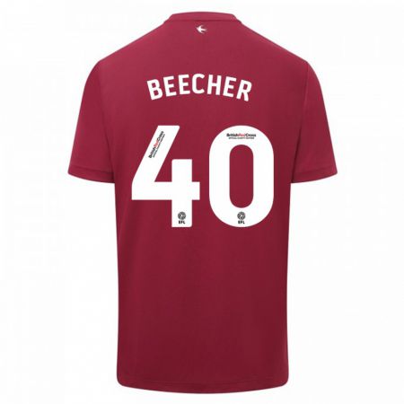 Kandiny Bambino Maglia Josh Beecher #40 Rosso Kit Gara Away 2023/24 Maglietta