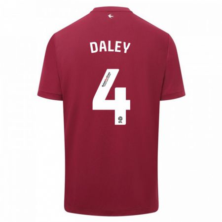 Kandiny Bambino Maglia Hannah Daley #4 Rosso Kit Gara Away 2023/24 Maglietta