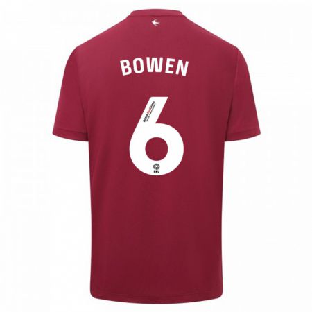 Kandiny Bambino Maglia Megan Bowen #6 Rosso Kit Gara Away 2023/24 Maglietta