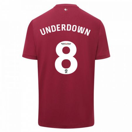 Kandiny Bambino Maglia Kanisha Underdown #8 Rosso Kit Gara Away 2023/24 Maglietta