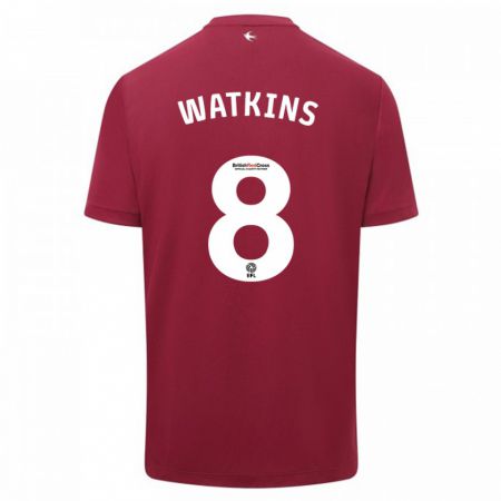 Kandiny Bambino Maglia Seren Watkins #8 Rosso Kit Gara Away 2023/24 Maglietta