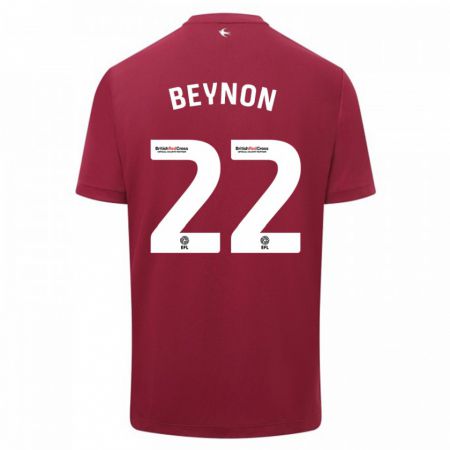 Kandiny Bambino Maglia Emma Beynon #22 Rosso Kit Gara Away 2023/24 Maglietta