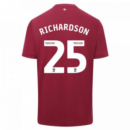 Kandiny Bambino Maglia Tija Richardson #25 Rosso Kit Gara Away 2023/24 Maglietta