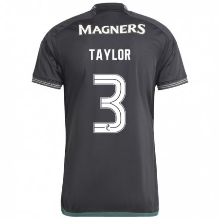 Kandiny Bambino Maglia Greg Taylor #3 Nero Kit Gara Away 2023/24 Maglietta