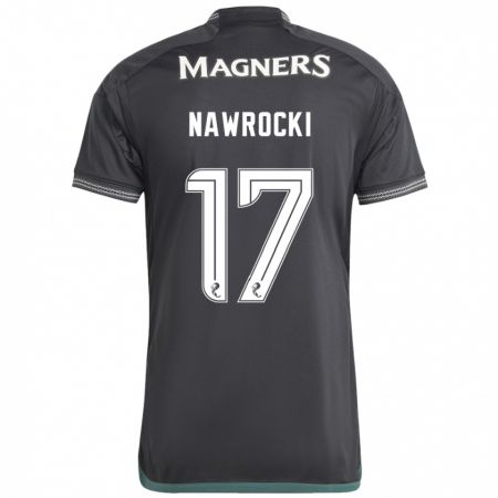 Kandiny Kinder Maik Nawrocki #17 Schwarz Auswärtstrikot Trikot 2023/24 T-Shirt Österreich