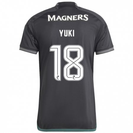 Kandiny Bambino Maglia Yuki Kobayashi #18 Nero Kit Gara Away 2023/24 Maglietta