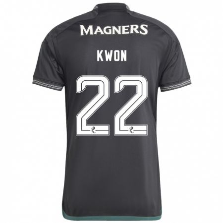 Kandiny Bambino Maglia Hyeok-Kyu Kwon #22 Nero Kit Gara Away 2023/24 Maglietta