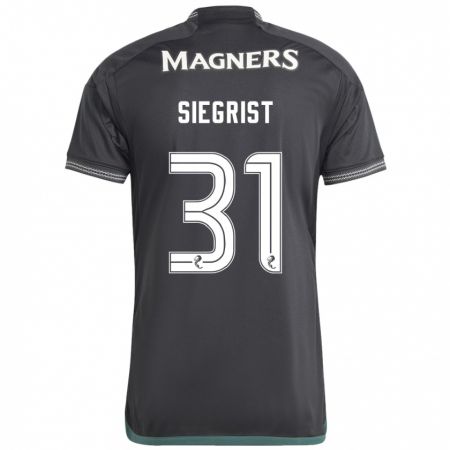 Kandiny Kinder Benjamin Siegrist #31 Schwarz Auswärtstrikot Trikot 2023/24 T-Shirt Österreich