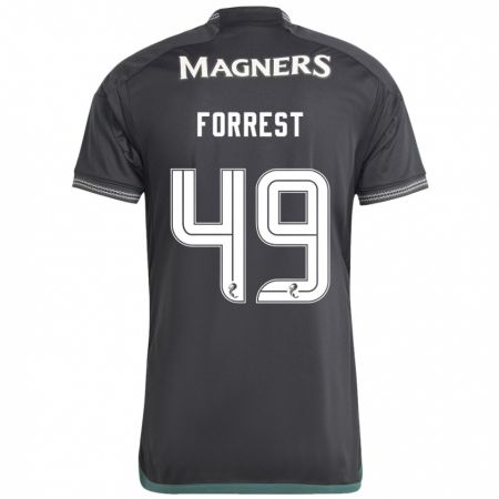 Kandiny Dzieci James Forrest #49 Czarny Wyjazdowa Koszulka 2023/24 Koszulki Klubowe