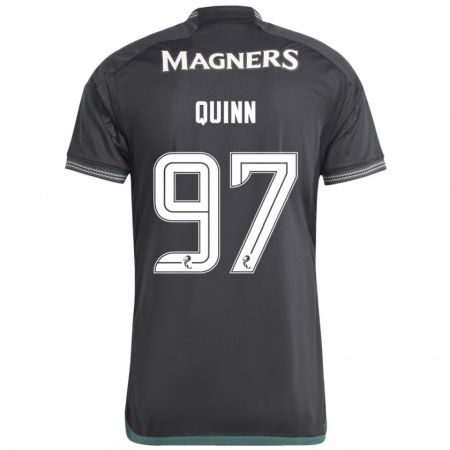 Kandiny Kinder Ben Quinn #97 Schwarz Auswärtstrikot Trikot 2023/24 T-Shirt Österreich