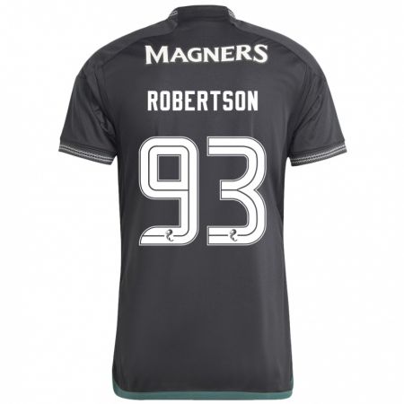 Kandiny Kinder Mitchell Robertson #93 Schwarz Auswärtstrikot Trikot 2023/24 T-Shirt Österreich