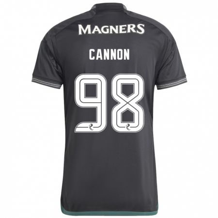 Kandiny Kinder Aidan Cannon #98 Schwarz Auswärtstrikot Trikot 2023/24 T-Shirt Österreich