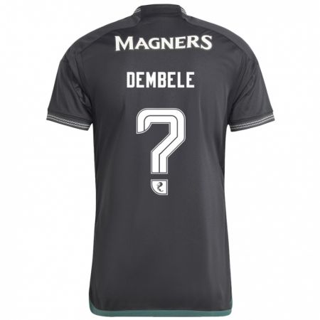 Kandiny Bambino Maglia Hassan Dembele #0 Nero Kit Gara Away 2023/24 Maglietta